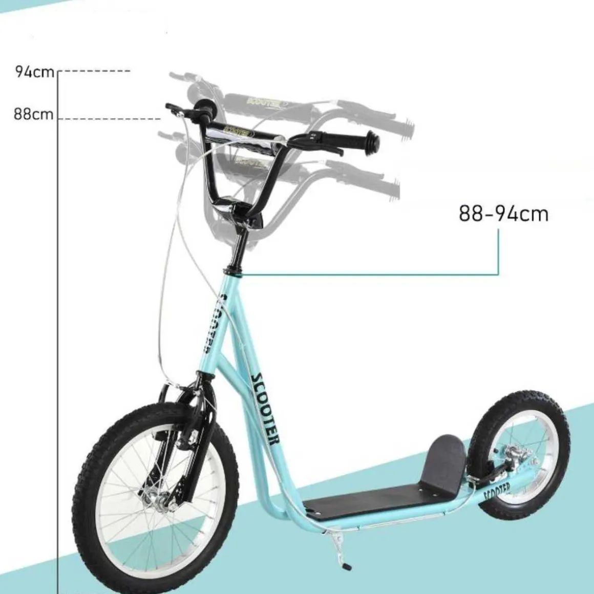 Homcom - Patinete Ajustable Para Niños Azul HomCom
