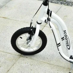 Homcom - Patinete Ajustable Para Niños Blanco/Negro HomCom