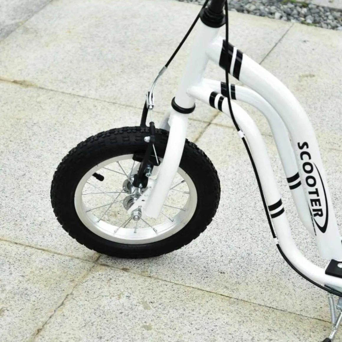 Homcom - Patinete Ajustable Para Niños Blanco/Negro HomCom