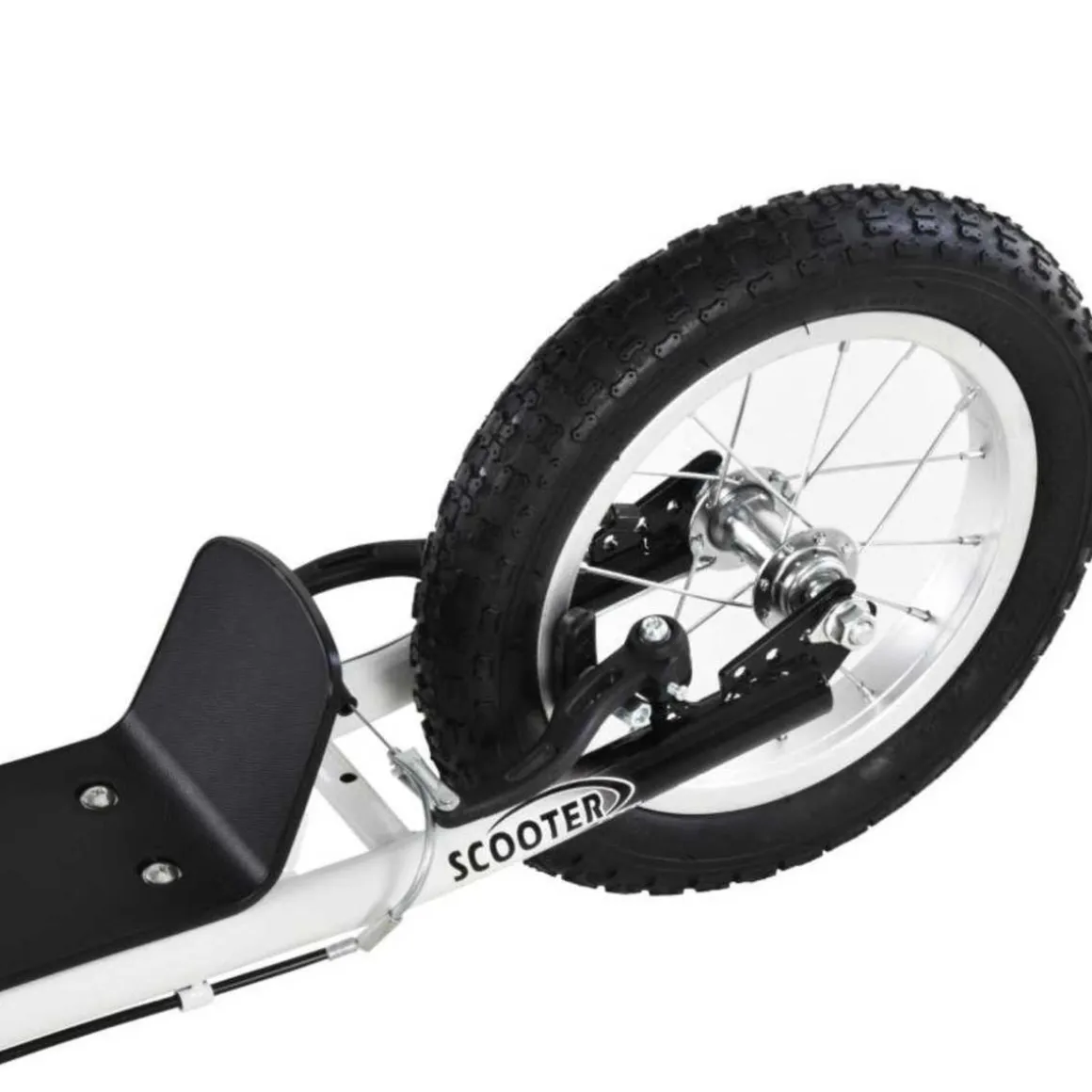 Homcom - Patinete Ajustable Para Niños Blanco/Negro HomCom