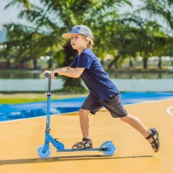 Homcom - Patinete azul con luces y música