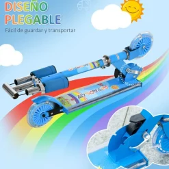 Homcom - Patinete azul con luces y música