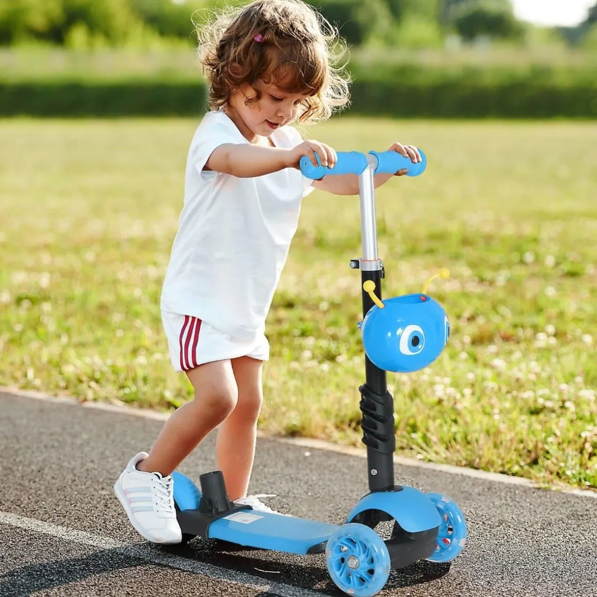 Homcom - Patinete evolutivo con asiento azul