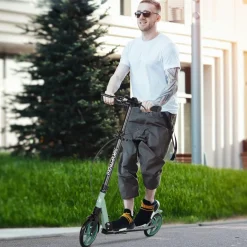 Homcom - Patinete plegable aluminio verde mint
