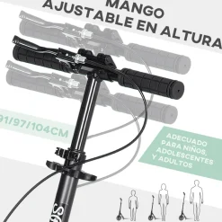 Homcom - Patinete plegable aluminio verde mint