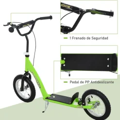 Homcom - Patinete Scooter Ajustable 2 ruedas Verde