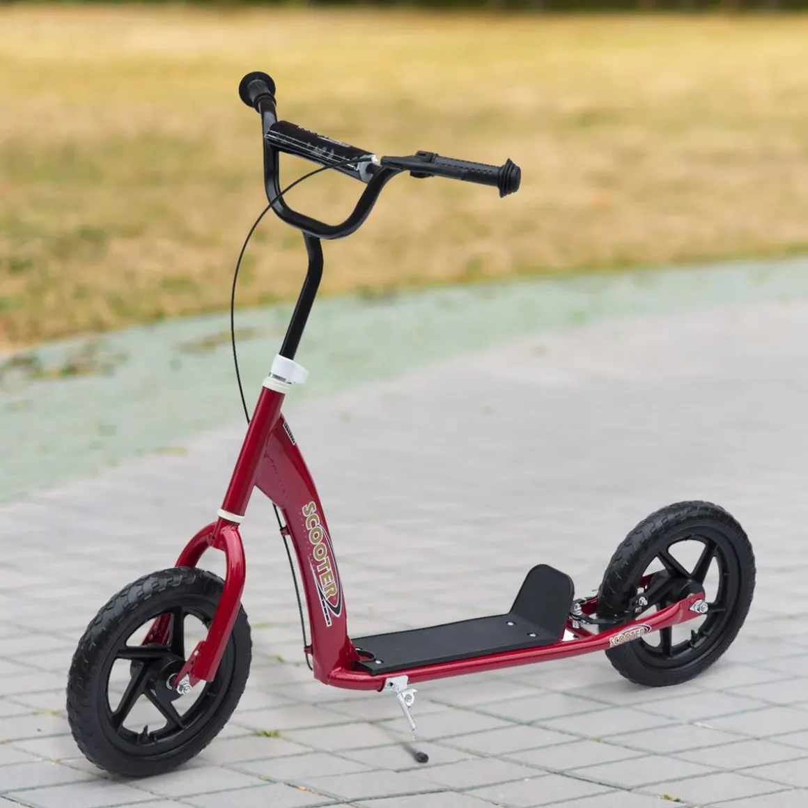 Homcom - Patinete Scooter Ajustable 2 ruedas Rojo