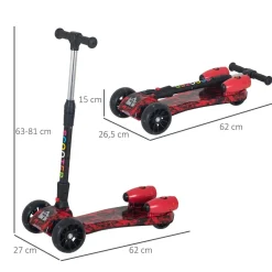 Homcom - Patinete Scooter plegable 3 ruedas