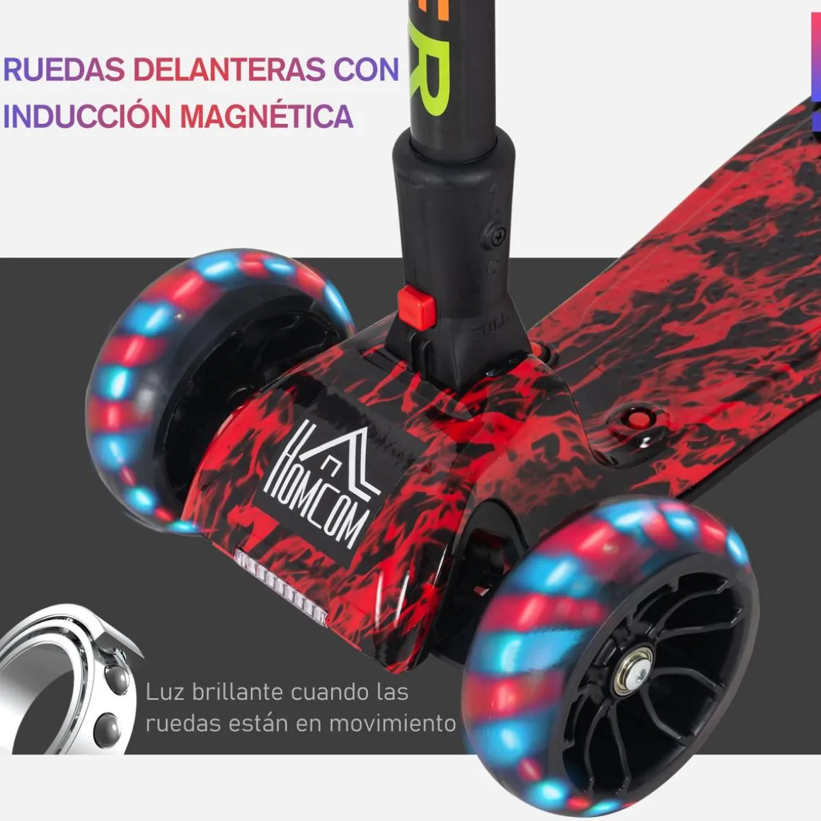 Homcom - Patinete Scooter plegable 3 ruedas