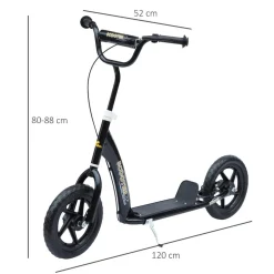 Homcom - Patinete Scooter Ajustable 2 ruedas Negro