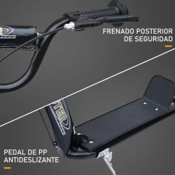 Homcom - Patinete Scooter Ajustable 2 ruedas Negro