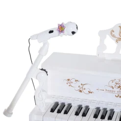 Homcom - Piano Electrónico 37 teclas con taburete Blanco