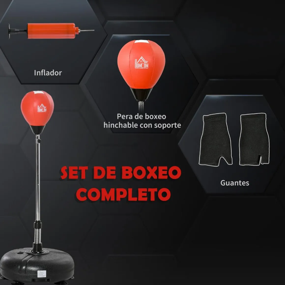 Homcom - Punching Ball con altura ajustable