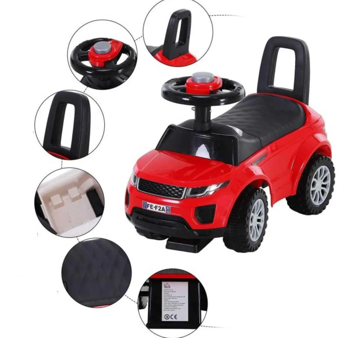 Homcom - Quad Correpasillos sin Pedales Rojo HomCom