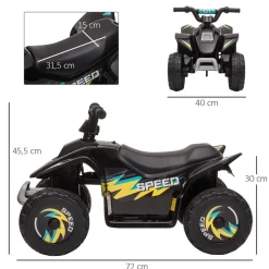 Homcom - Quad Eléctrico Batería 6V Negro