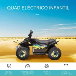 Homcom - Quad Eléctrico Batería 6V Negro