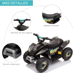 Homcom - Quad Eléctrico Batería 6V Negro
