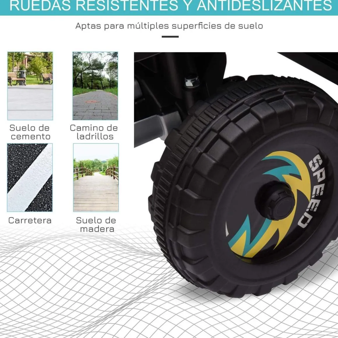 Homcom - Quad Eléctrico Batería 6V Negro