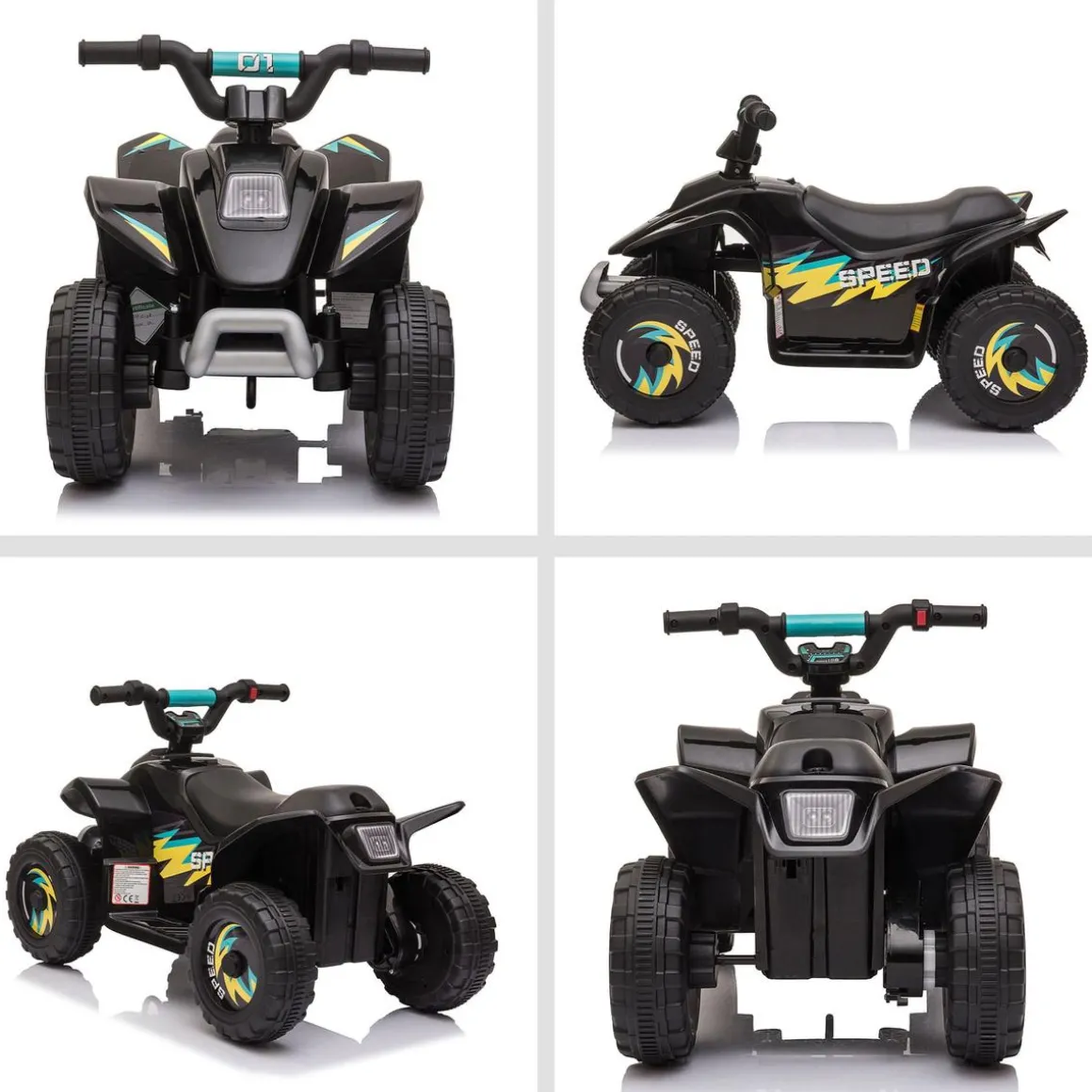 Homcom - Quad Eléctrico Batería 6V Negro