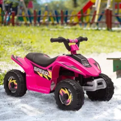 Homcom - Quad Eléctrico Batería 6V Rosa