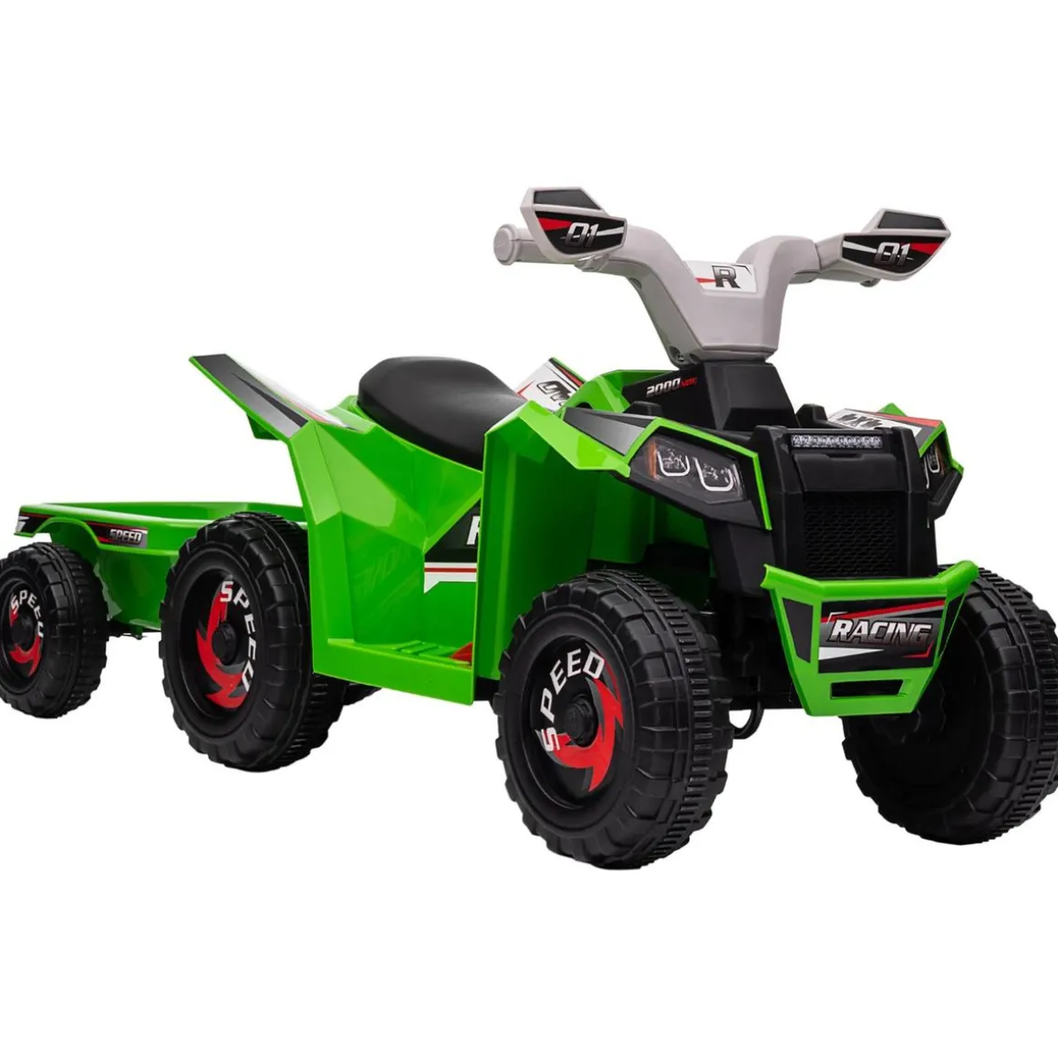 Homcom - Quad eléctrico con remolque