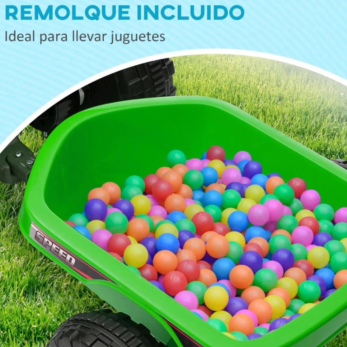 Homcom - Quad eléctrico con remolque