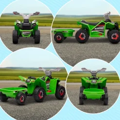 Homcom - Quad eléctrico con remolque