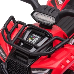 Homcom - Quad eléctrico con faros LED rojo