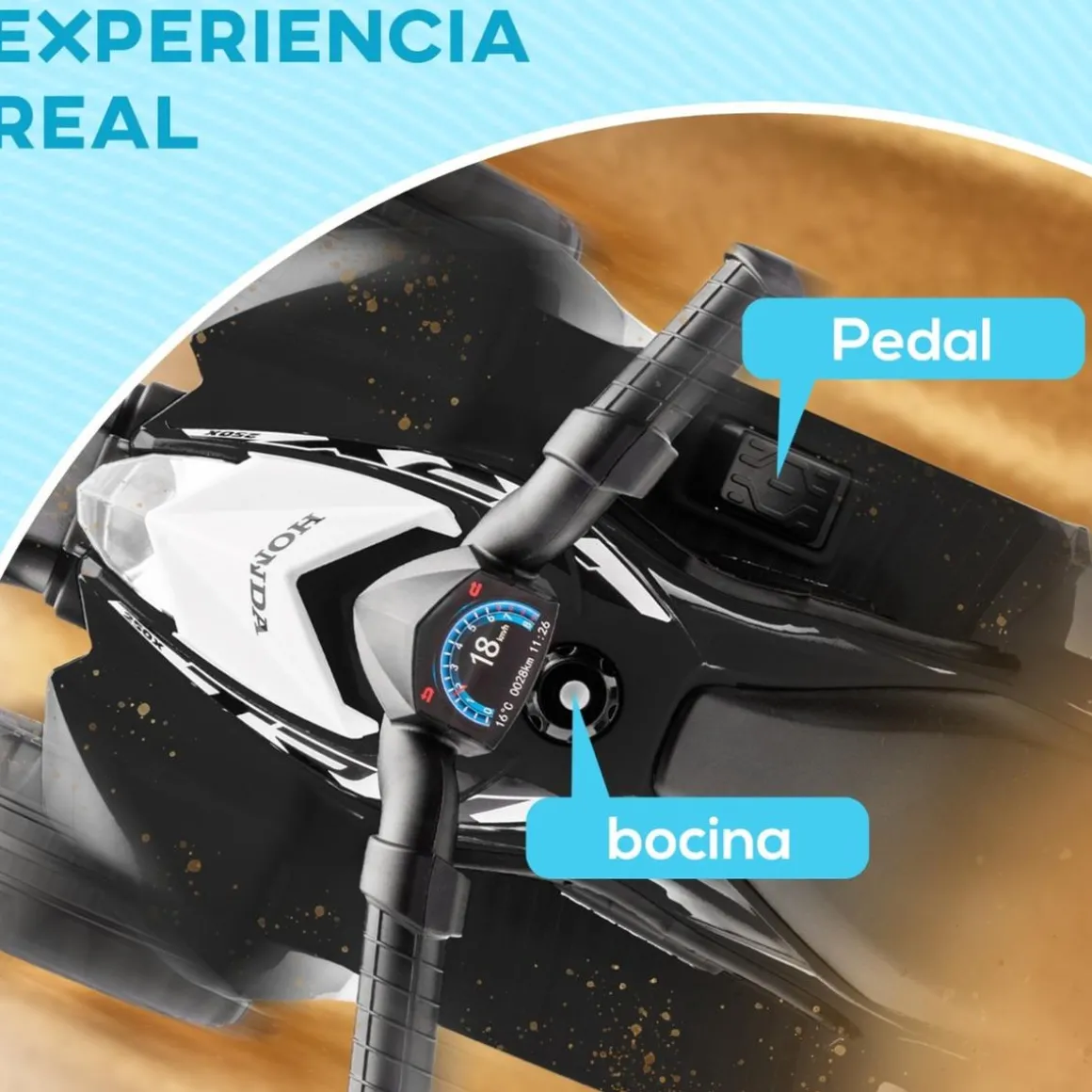 Homcom - Quad eléctrico Honda Negro