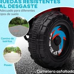 Homcom - Quad Eléctrico Rojo con Remolque