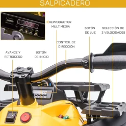 Homcom - Quad eléctrico 12V amarillo