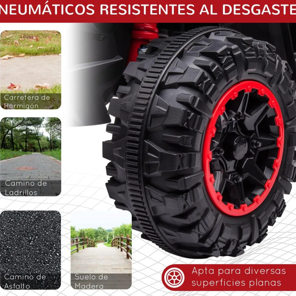 Homcom - Quad eléctrico 12V rojo