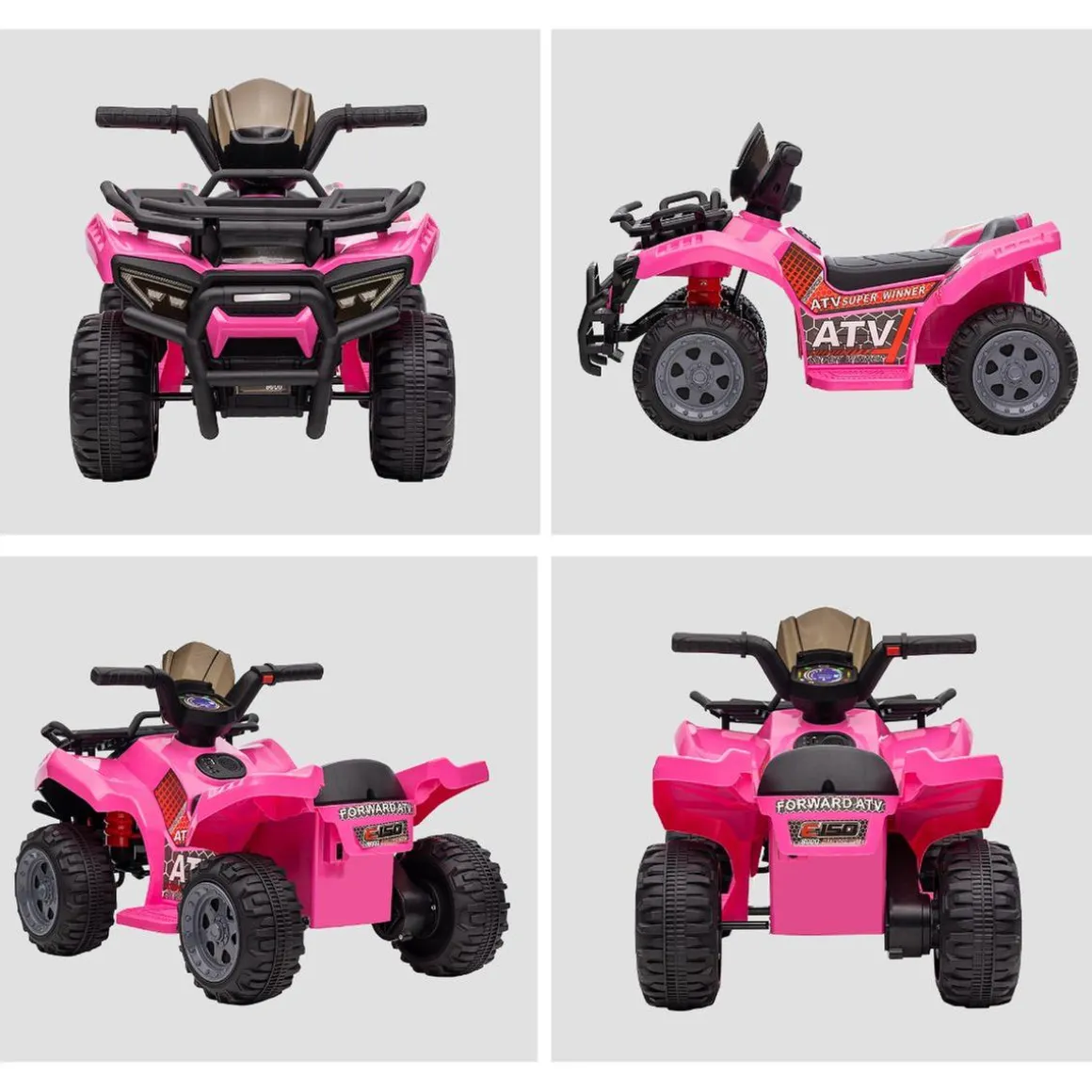 Homcom - Quad eléctrico 6V rosa