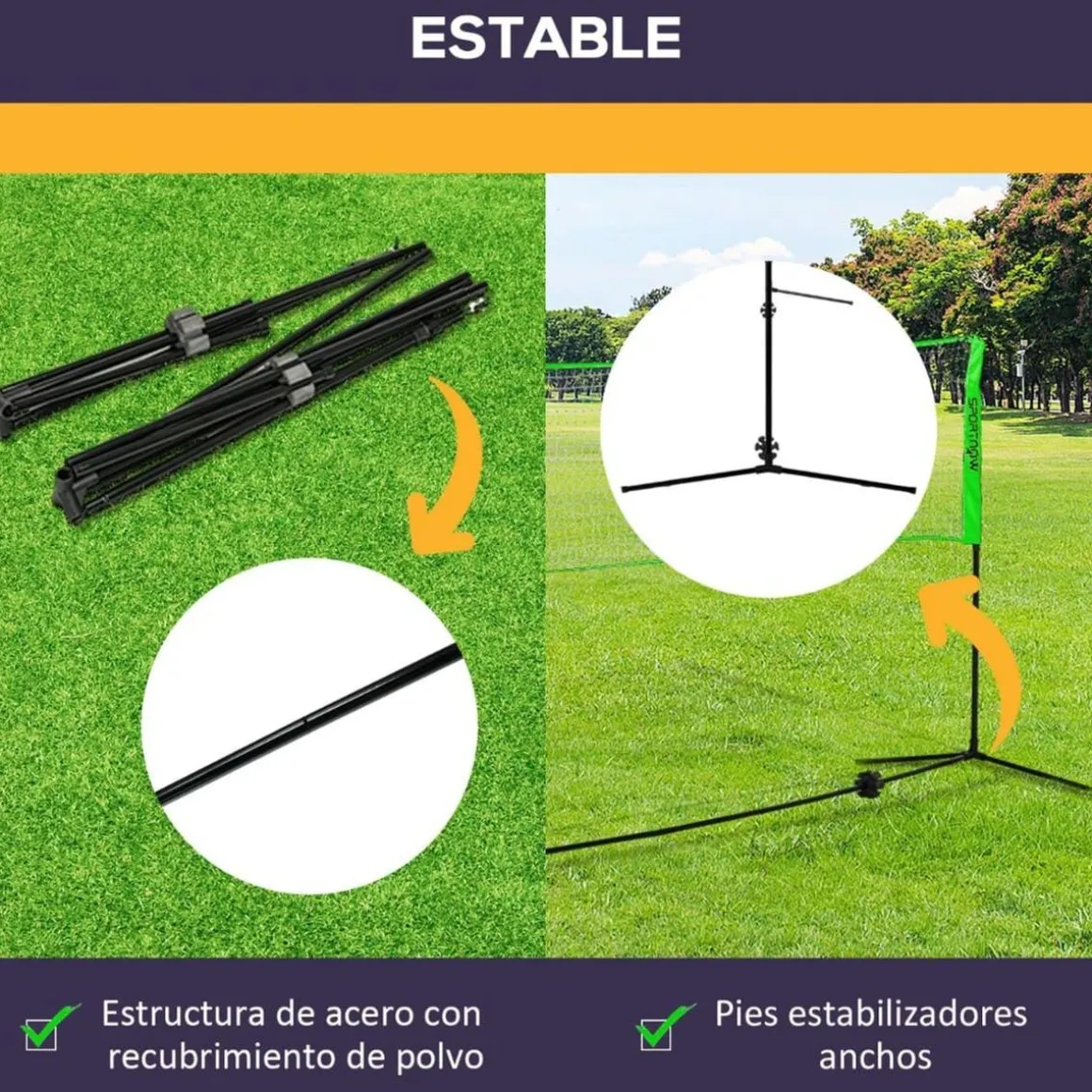 Homcom - Red con soportes y accesorios