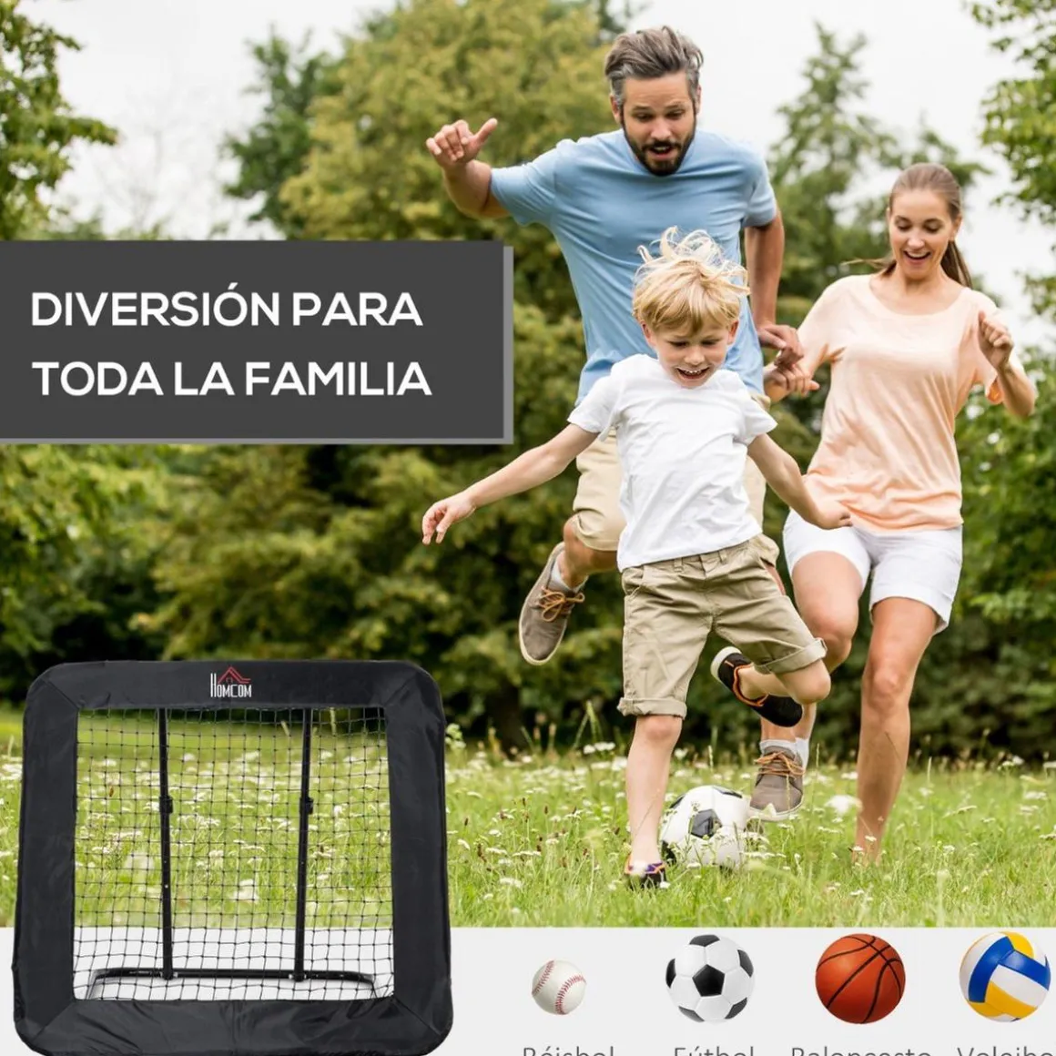 Homcom - Red de rebote con ángulo ajustable