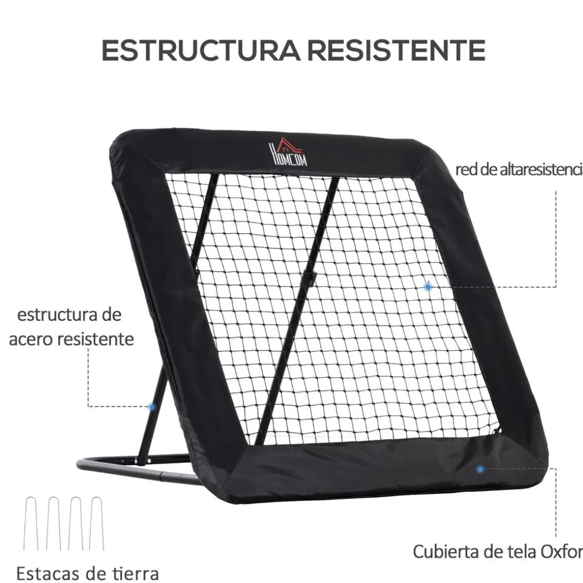 Homcom - Red de rebote con ángulo ajustable
