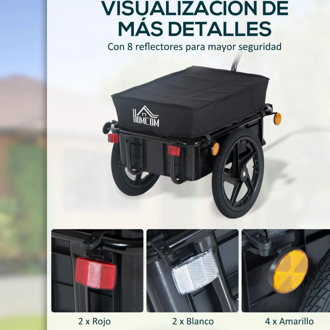 Homcom - Remolque para bicicleta Negro