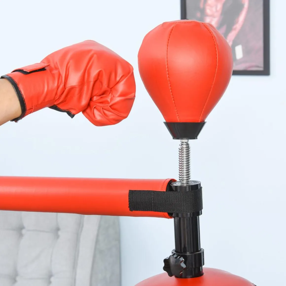 Homcom - Saco de boxeo de pie con brazo giratorio