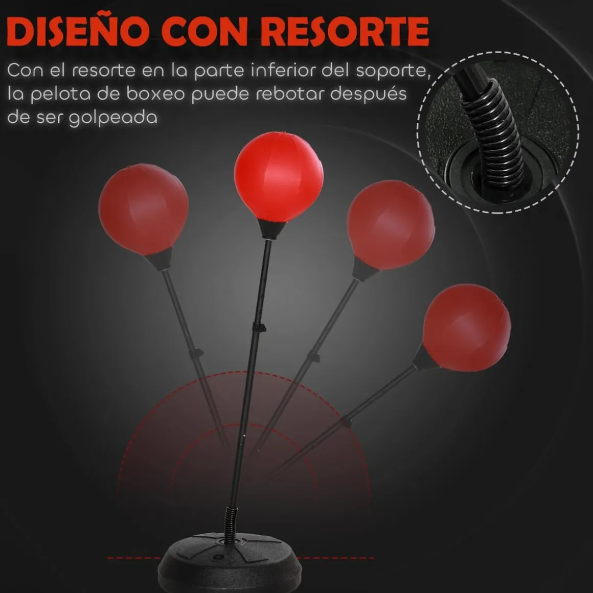 Homcom - Saco de boxeo infantil de pie 147 cm