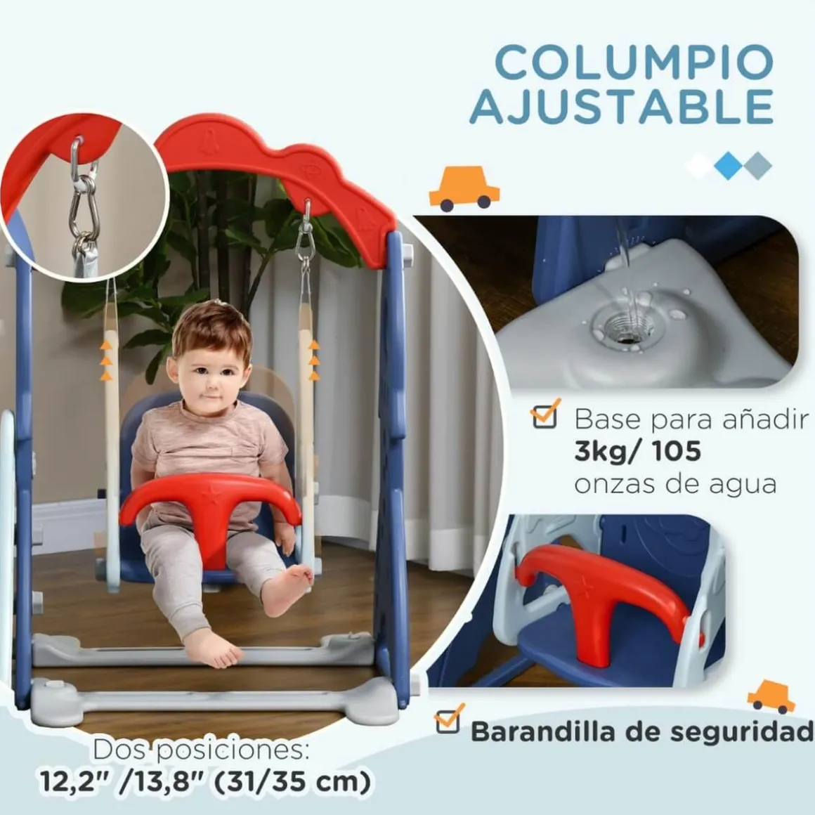 Homcom - Set juegos interior infantil 3 en 1