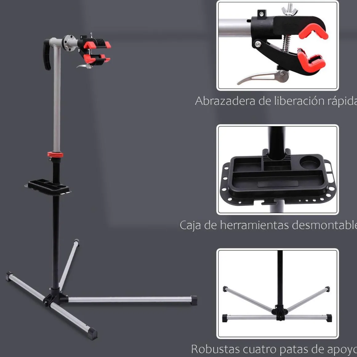 Homcom - Soporte para reparación de bicicleta