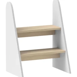 Homcom - Taburete 2 peldaños Blanco