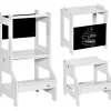 Homcom - Torre aprendizaje 2 en 1 madera Gris