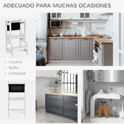 Homcom - Torre aprendizaje 2 en 1 madera Gris
