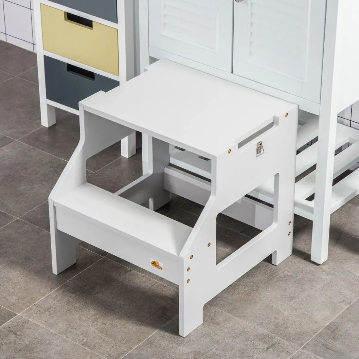 Homcom - Torre aprendizaje 2 en 1 madera Gris