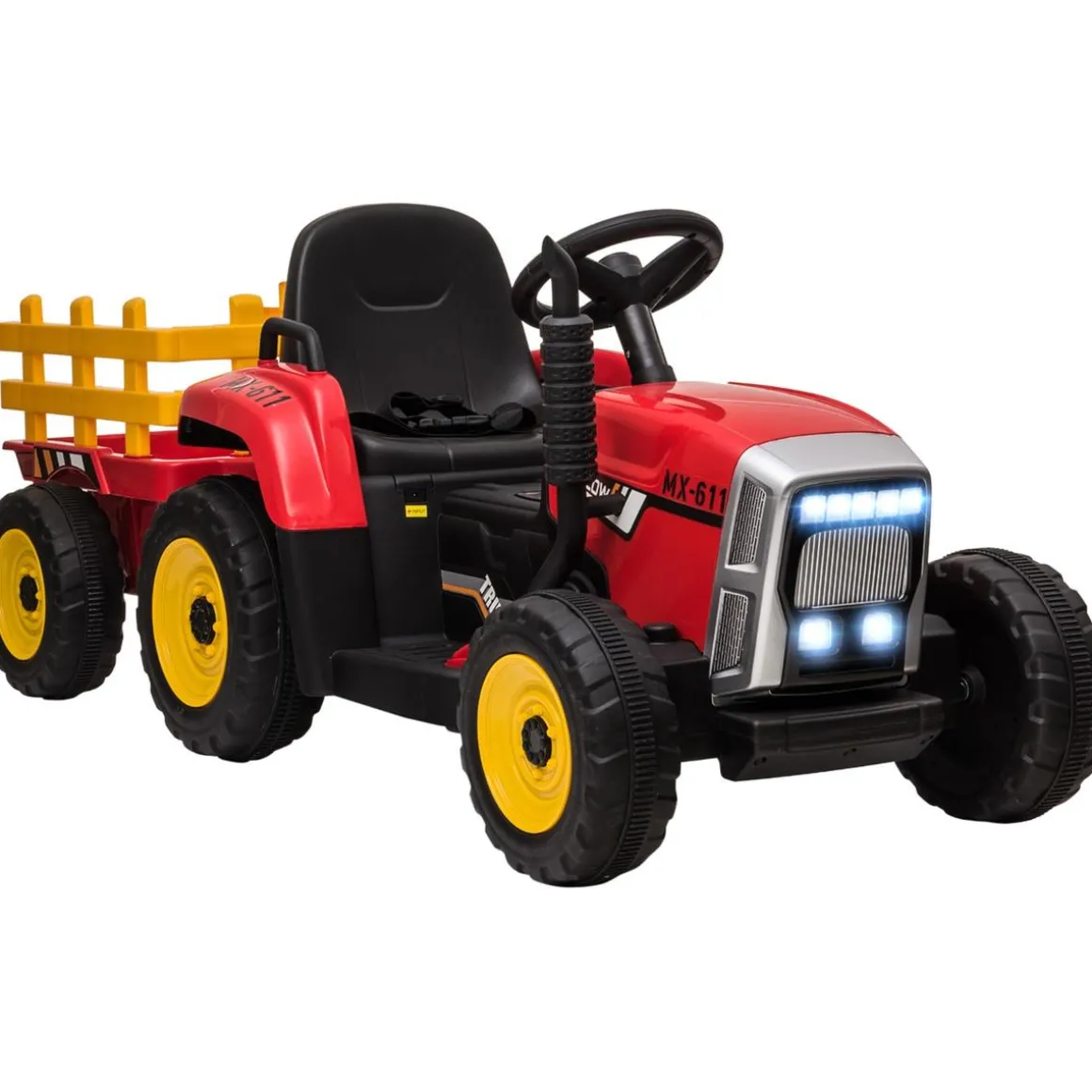 Homcom - Tractor elécrico Rojo
