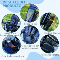 Homcom - Triciclo evolutivo Azul