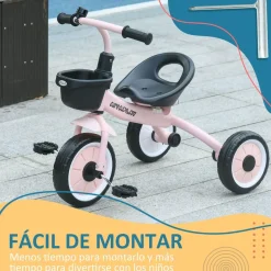 Homcom - Triciclo infantil Rosa
