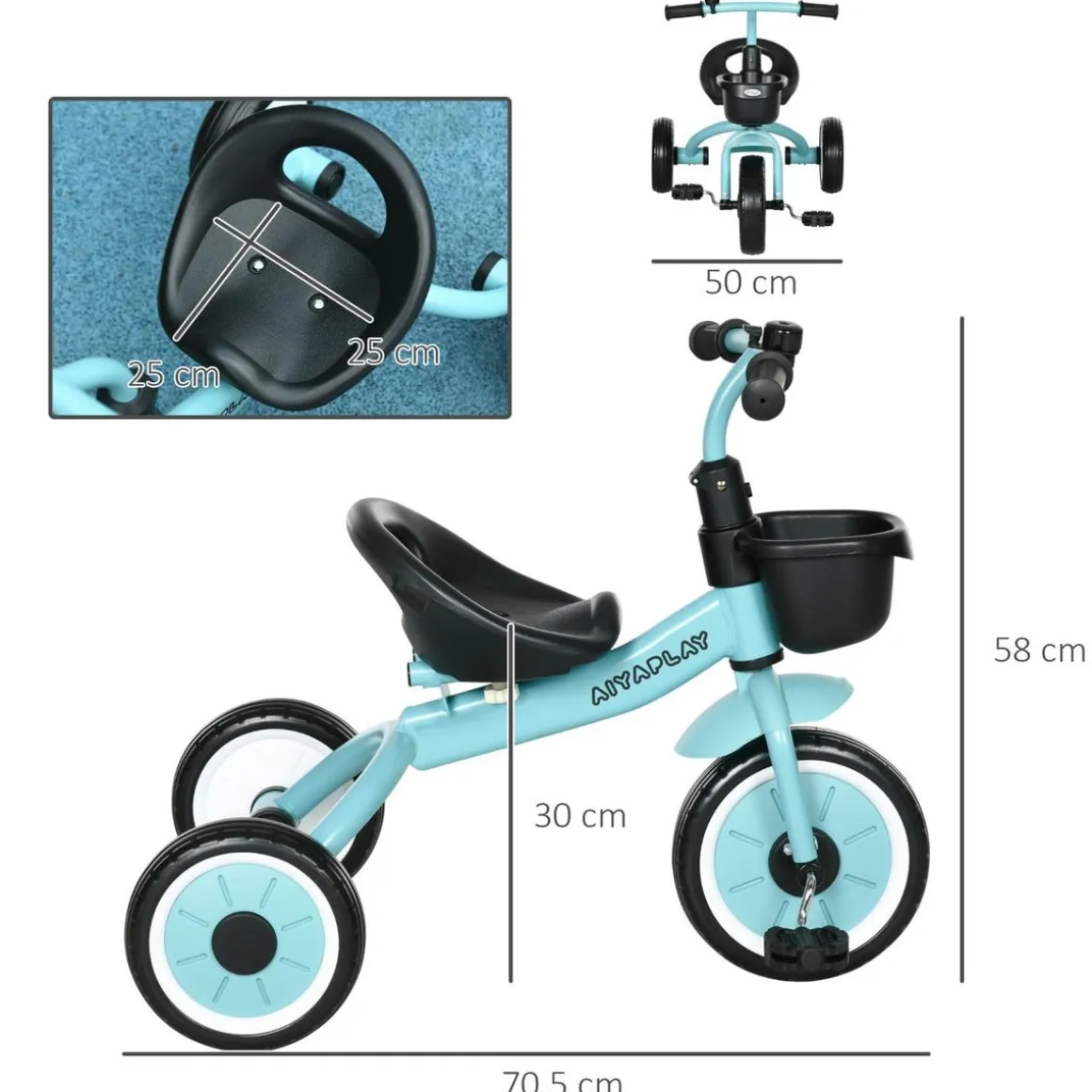 Homcom - Triciclo infantil Azul