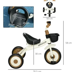 Homcom - Triciclo infantil Beige